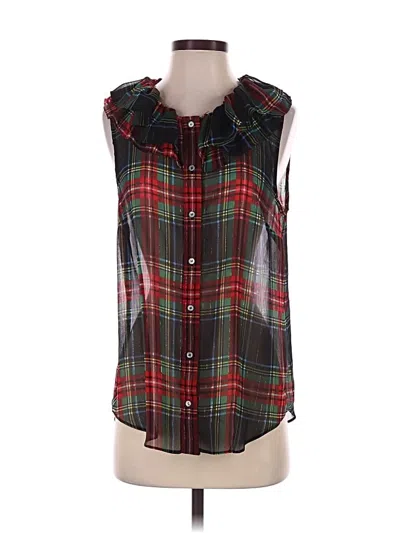 Pre-owned Jcrew Sleeveless Button Down Shirt In Green