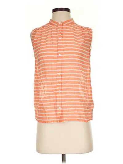 Pre-owned Jcrew Sleeveless Button Down Shirt In Orange