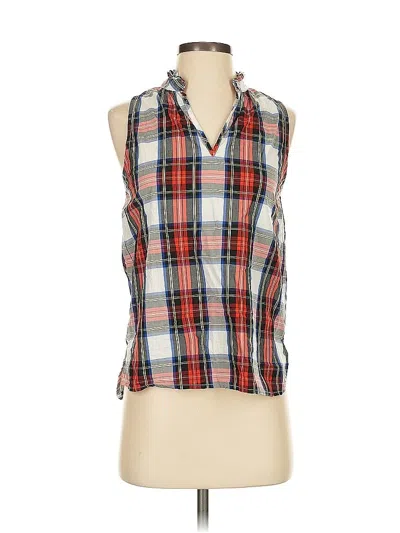 Pre-owned Jcrew Sleeveless Button Down Shirt In Red