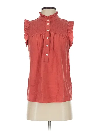 Pre-owned Jcrew Sleeveless Button Down Shirt In Red