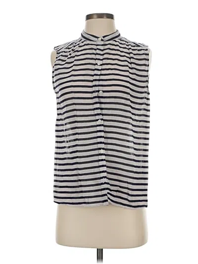 Pre-owned Jcrew Sleeveless Button Down Shirt In Silver