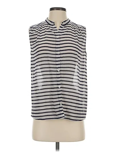 Pre-owned Jcrew Sleeveless Button Down Shirt In Silver