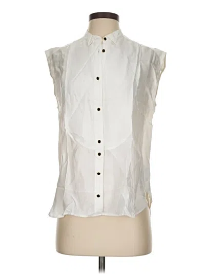 Pre-owned Jcrew Sleeveless Button Down Shirt In White