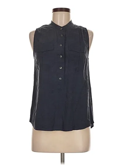 Pre-owned Jcrew Sleeveless Silk Top Black Collared Neckline Tops