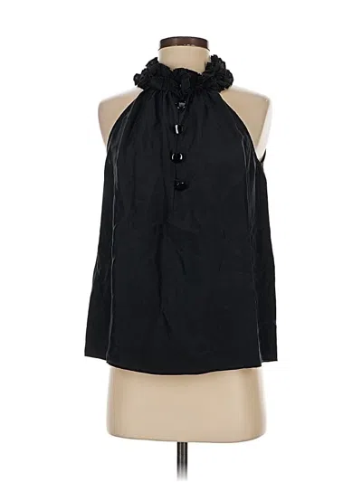Pre-owned Jcrew Sleeveless Silk Top Black Halter Neckline Tops