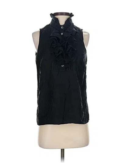 Pre-owned Jcrew Sleeveless Silk Top Black Halter Neckline Tops