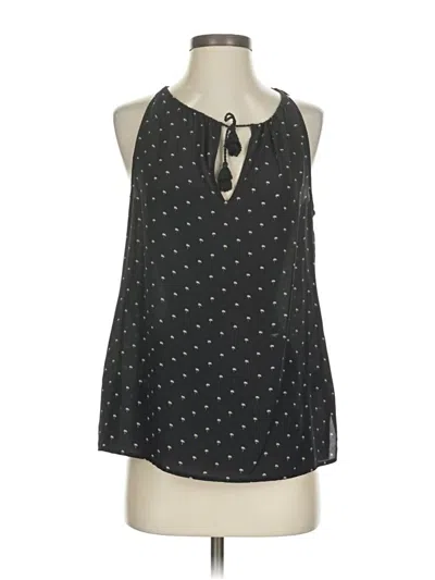 Pre-owned Jcrew Sleeveless Silk Top Black Halter Neckline Tops