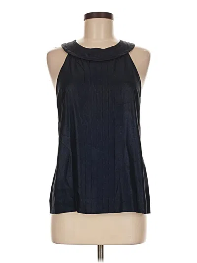 Pre-owned Jcrew Sleeveless Silk Top Black Halter Neckline Tops
