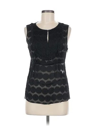 Pre-owned Jcrew Sleeveless Silk Top Black Keyhole Neckline Tops