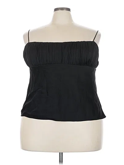 Pre-owned Jcrew Sleeveless Silk Top Black Strapless Neckline Tops