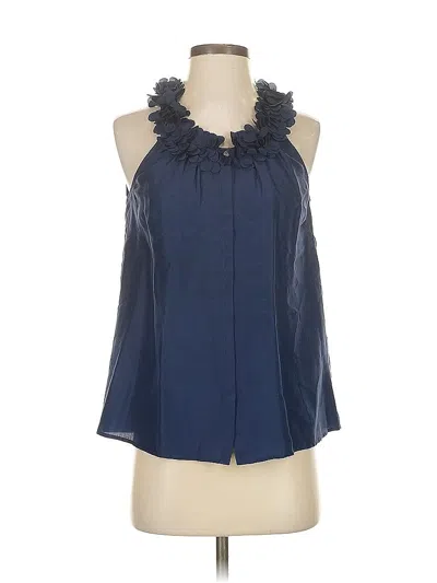 Pre-owned Jcrew Sleeveless Silk Top Blue Halter Neckline Tops