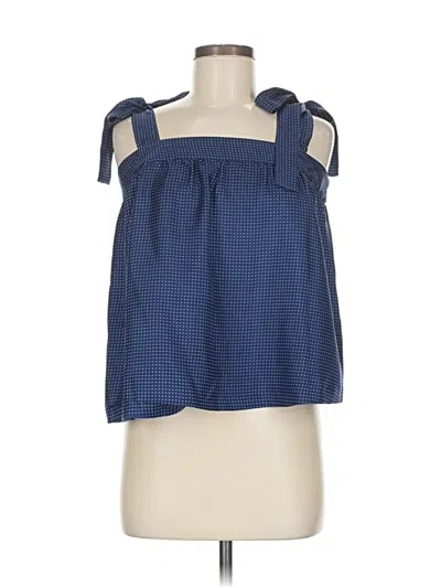 Pre-owned Jcrew Sleeveless Silk Top Blue Halter Neckline Tops