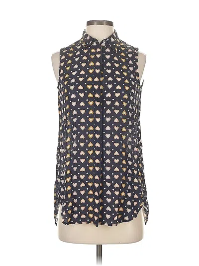 Pre-owned Jcrew Sleeveless Silk Top Blue Halter Neckline Tops