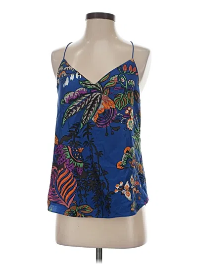 Pre-owned Jcrew Sleeveless Silk Top Blue Halter Neckline Tops