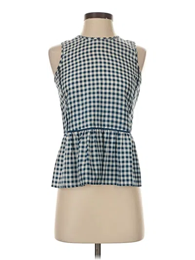 Pre-owned Jcrew Sleeveless Silk Top Blue Square Neckline Tops