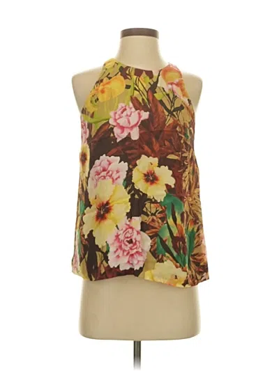 Pre-owned Jcrew Sleeveless Silk Top Brown Halter Neckline Tops