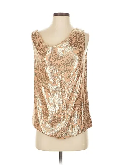 Pre-owned Jcrew Sleeveless Silk Top Gold Scoop Neck Tops