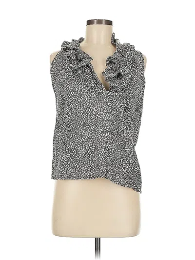 Pre-owned Jcrew Sleeveless Silk Top Gray V-neck Tops