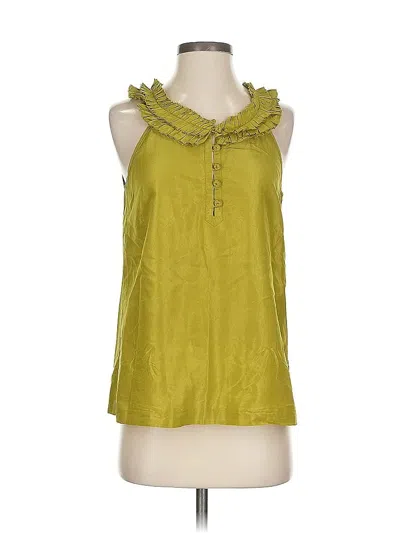 Pre-owned Jcrew Sleeveless Silk Top Green Halter Neckline Tops