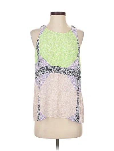Pre-owned Jcrew Sleeveless Silk Top Green Halter Neckline Tops