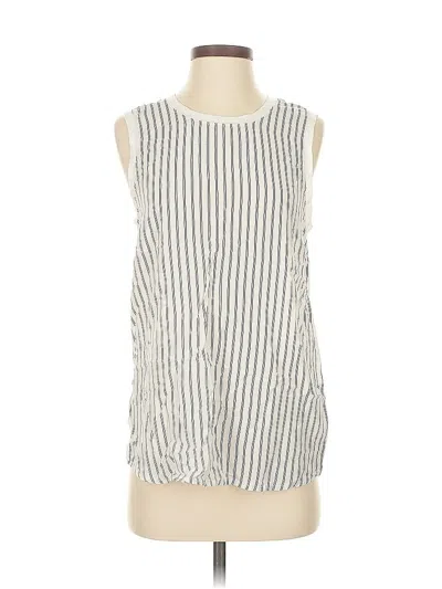 Pre-owned Jcrew Sleeveless Silk Top Ivory Boatneck Tops In White