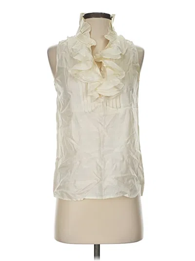Pre-owned Jcrew Sleeveless Silk Top Ivory Cowl Neck Tops In White
