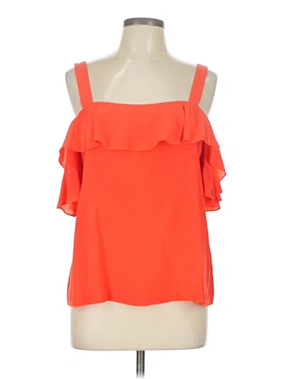 Pre-owned Jcrew Sleeveless Silk Top Orange Cold Shoulder Neckline Tops