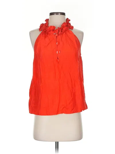 Pre-owned Jcrew Sleeveless Silk Top Orange Halter Neckline Tops