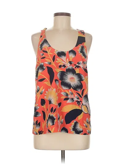 Pre-owned Jcrew Sleeveless Silk Top Orange Halter Neckline Tops