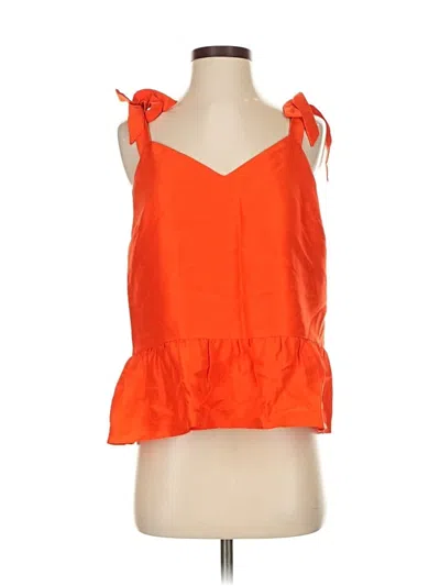 Pre-owned Jcrew Sleeveless Silk Top Orange Halter Neckline Tops