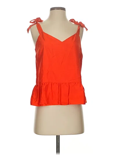 Pre-owned Jcrew Sleeveless Silk Top Orange Halter Neckline Tops