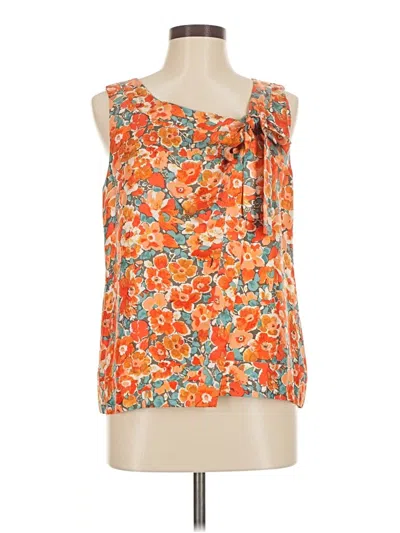 Pre-owned Jcrew Sleeveless Silk Top Orange Halter Neckline Tops