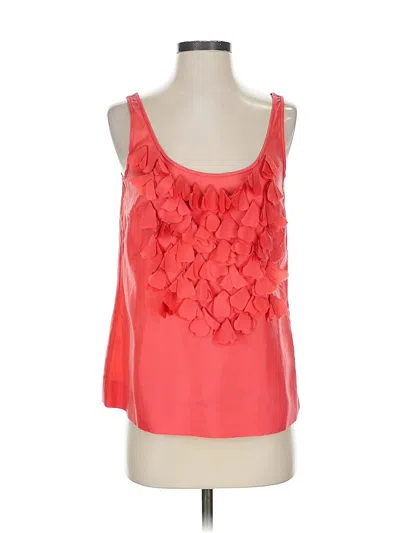 Pre-owned Jcrew Sleeveless Silk Top Orange Sweetheart Neckline Tops
