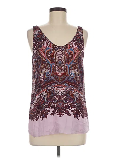 Jcrew Sleeveless Silk Top Purple Scoop Neck Tops