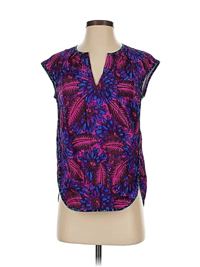 Pre-owned Jcrew Sleeveless Silk Top Purple V Neck Tops