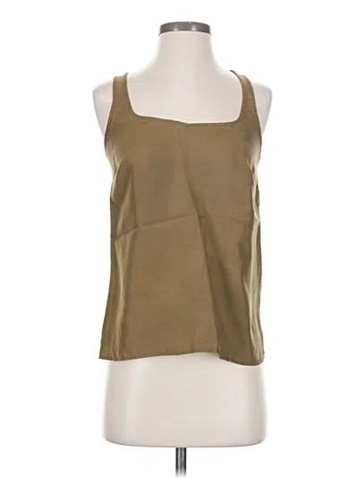 Pre-owned Jcrew Sleeveless Silk Top Tan Halter Neckline Tops In Brown