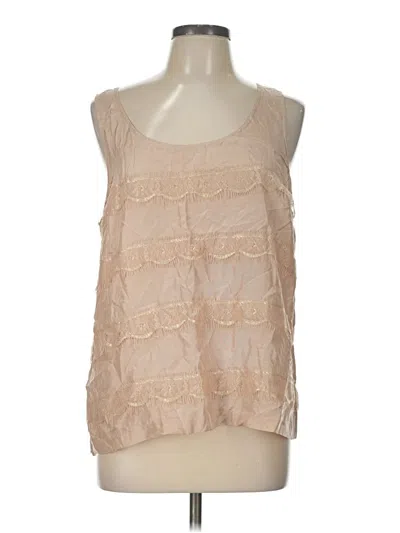 Pre-owned Jcrew Sleeveless Silk Top Tan Square Neckline Tops