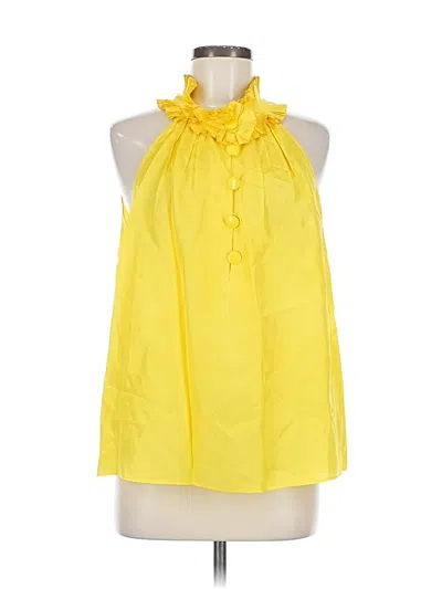 Pre-owned Jcrew Sleeveless Silk Top Yellow Halter Neckline Tops