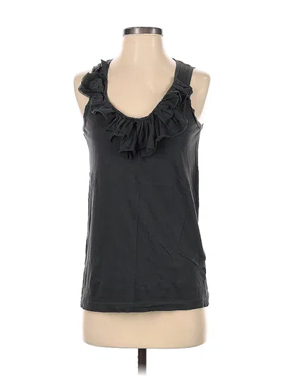 Pre-owned Jcrew Sleeveless Top Black Ruffles Neckline Tops