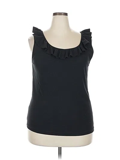 Pre-owned Jcrew Sleeveless Top Black Ruffles Neckline Tops