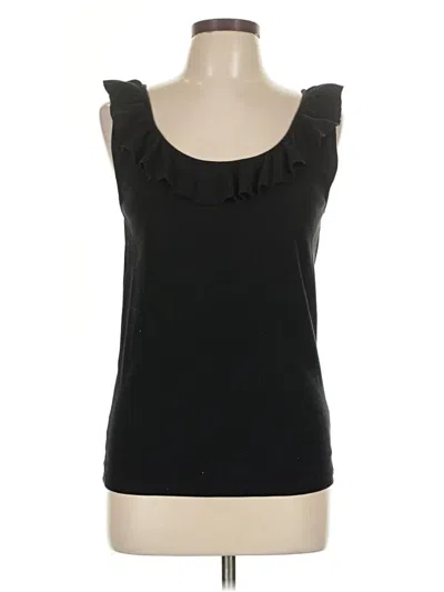 Pre-owned Jcrew Sleeveless Top Black Ruffles Neckline Tops