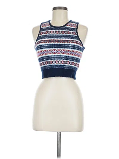 Pre-owned Jcrew Sleeveless Top Blue Halter Neckline Tops