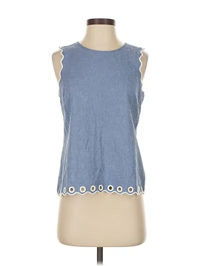 Pre-owned Jcrew Sleeveless Top Blue Keyhole Neckline Tops