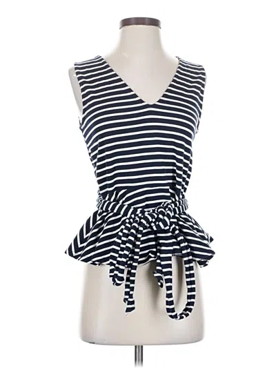 Pre-owned Jcrew Sleeveless Top Blue Plunge Neckline Tops