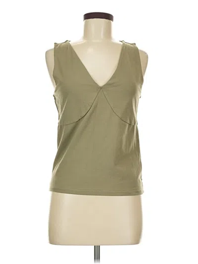 Pre-owned Jcrew Sleeveless Top Green Plunge Neckline Tops
