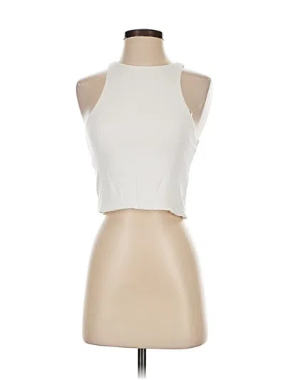 Pre-owned Jcrew Sleeveless Top Ivory Halter Neckline Tops In White