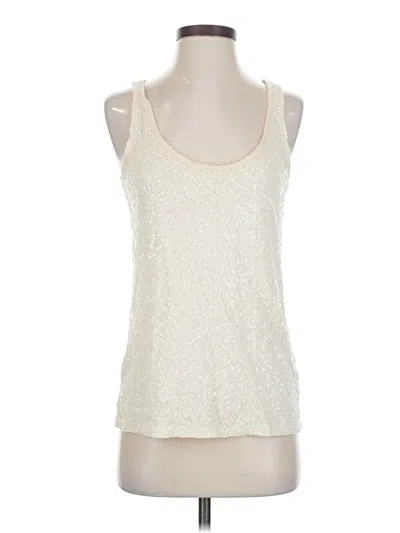 Pre-owned Jcrew Sleeveless Top Ivory Scoop Neck Tops In White