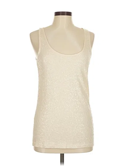 Pre-owned Jcrew Sleeveless Top Ivory Scoop Neck Tops In White