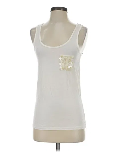 Pre-owned Jcrew Sleeveless Top Ivory Scoop Neck Tops In White