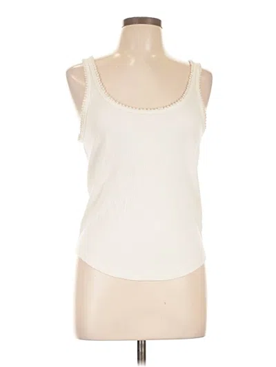 Pre-owned Jcrew Sleeveless Top Ivory Scoop Neck Tops In White